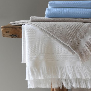 Drap de bain Le Jacquard français Hera Blanc 90x150cm
