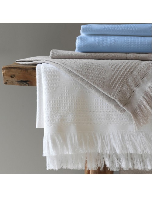 Drap de bain Le Jacquard français Hera Blanc 90x150cm