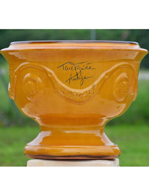 Vase coupe Anduze TERRE FIGUIERE jaune miel