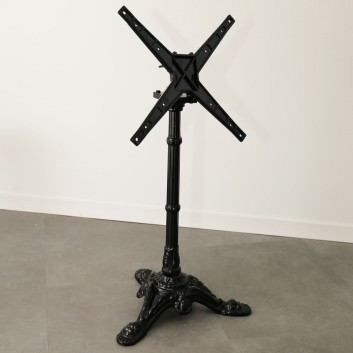 Pied bistrot basculant fonte d'aluminium noir - 2 tailles
