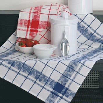 2 torchons Le Jacquard Français fraises  - 3 coloris