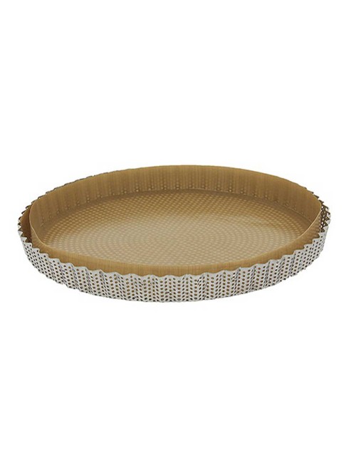 Moule à tarte cannelé en inox à fond amovible De Buyer