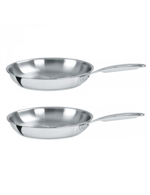 Set batterie Cristel Castel Pro 2 poêles inox de 20cm et 24cm