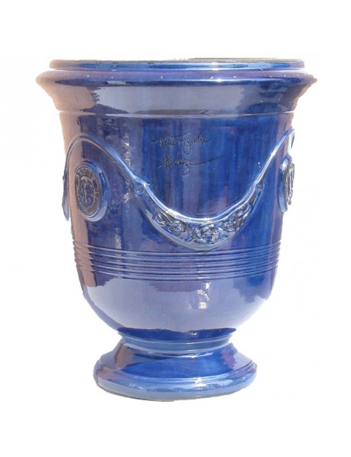 Vase Anduze Terre Figuière émaillé bleu foncé - 4 tailles