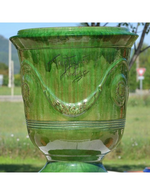 Vase Anduze Terre Figuière émaillé vert  - 4 tailles