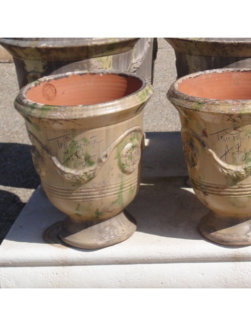 Vase Anduze TERRE FIGUIERE émaillé vieilli Antique - 4 tailles