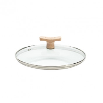 Couvercle en verre De Buyer bouton bois - 4 tailles