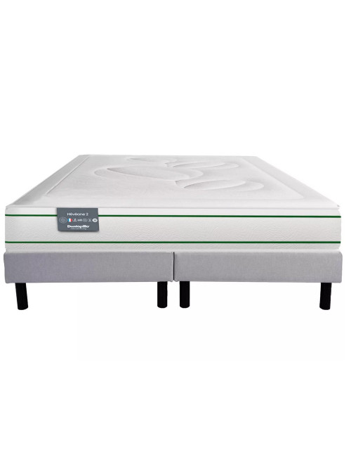 Ensemble Heveane Dunlopillo matelas sommier lattes fixes - 8 tailles