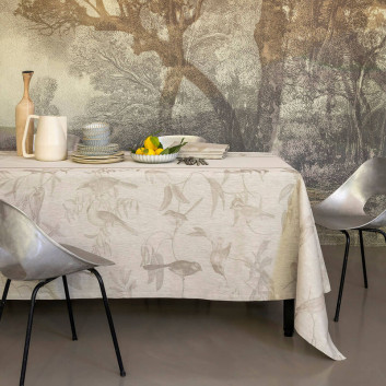 Nappe LE JACQUARD FRANCAIS Volière en lin - 3 coloris