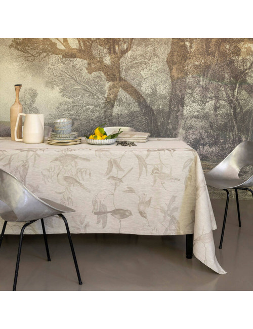 Nappe LE JACQUARD FRANCAIS Volière en lin - 3 coloris