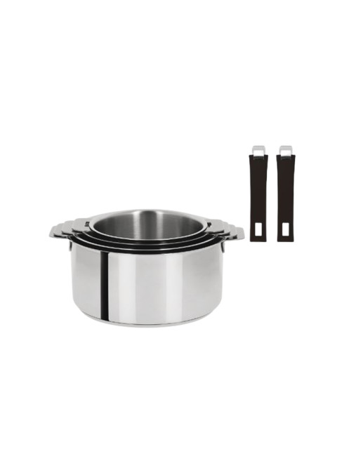 Set batterie Cristel Mutine amovible 16 pièces inox