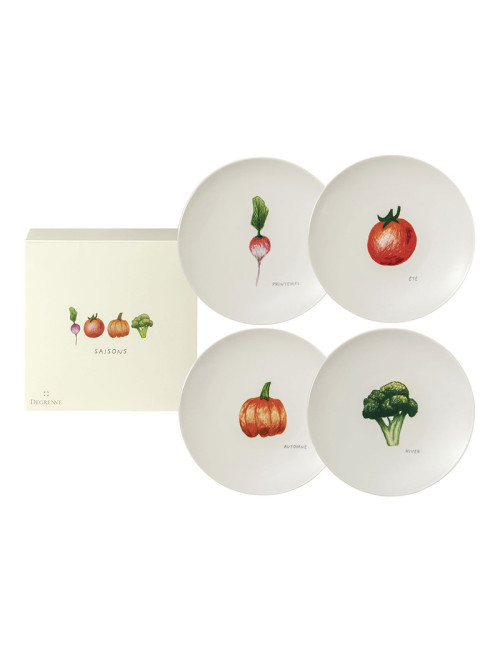 Coffret 4 Assiettes Degrenne Saisons légumes