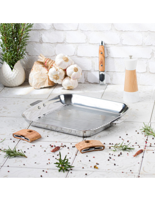 Gril carré Cristel Casteline amovible en inox - 30x30cm