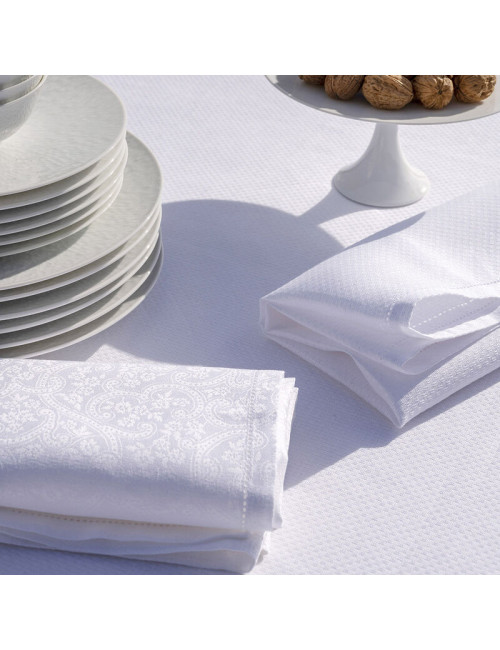 4 serviettes de table Le Jacquard Français Portofino fiori - 2 coloris
