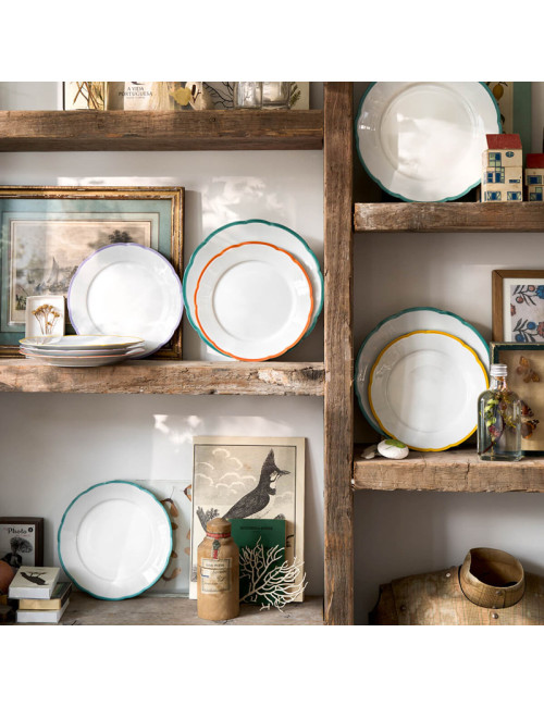 6 Assiettes Réminiscence couleurs Degrenne - 3 coloris 2 tailles