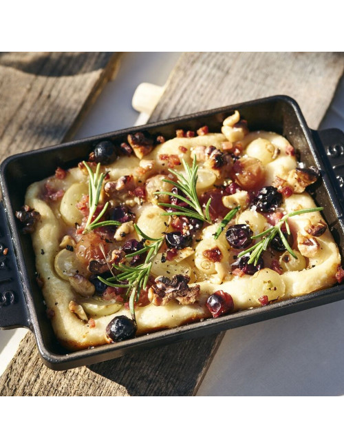 Mini Plat Four noir mat 15x11cm Staub