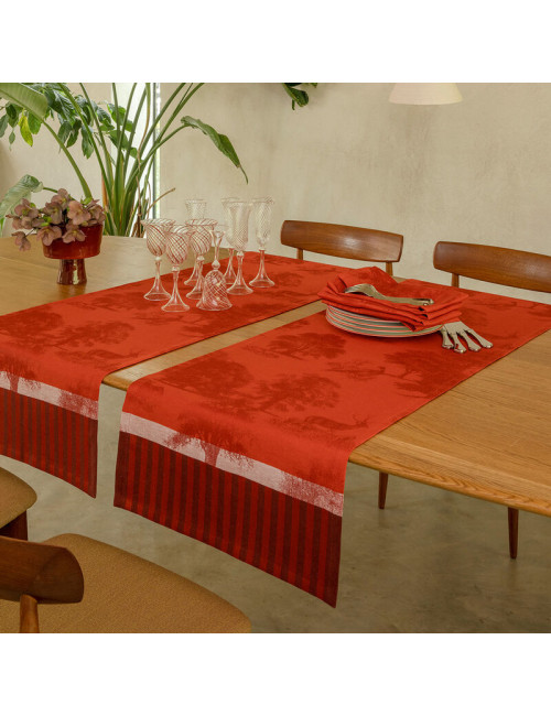 Chemin de table LE JACQUARD FRANCAIS Souveraine Lin - 3 coloris