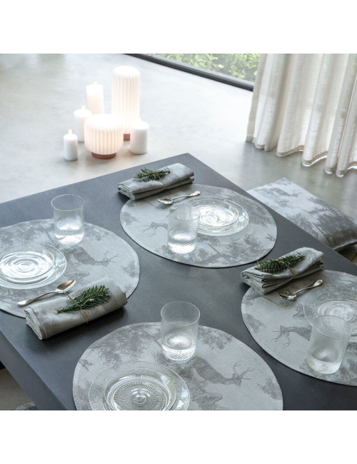 4 sets de table ronds Le Jacquard Français Souveraine - 3 coloris