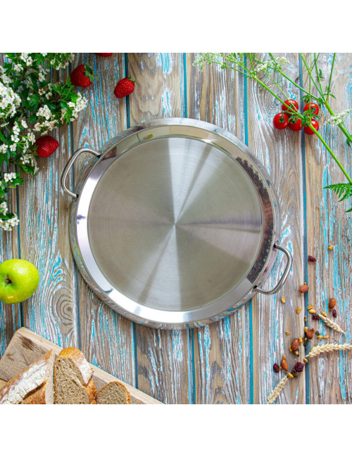 Plancha grill inox avec couvercle 34cm Cristel