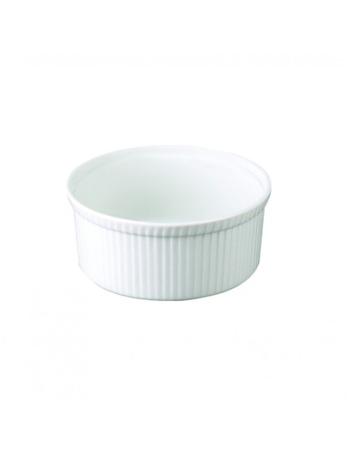 6 moules à soufflé Apilco en porcelaine plissé - 3 tailles