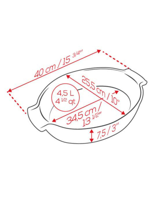 Plat à four ovale 40cm Appolia Peugeot - 3 coloris