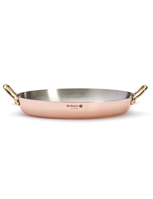 Plat à four ovale Inocuivre De Buyer cuivre-inox laiton - 2 tailles