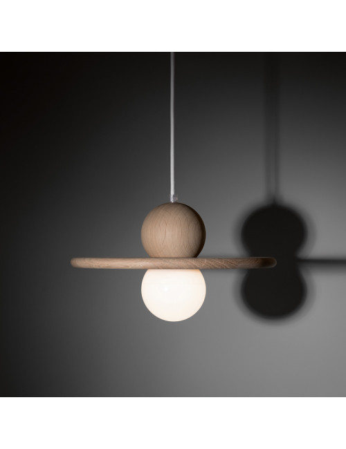 Lampe suspension Drugeot Manufacture Nébuleuse chêne massif - 14 coloris