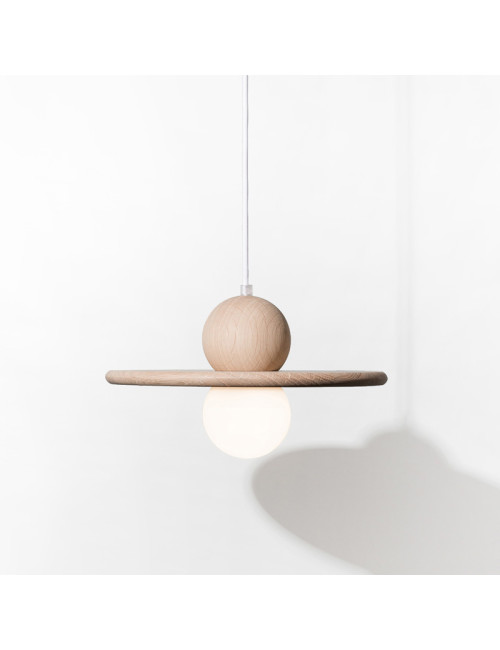 Lampe suspension Drugeot Manufacture Nébuleuse chêne massif - 14 coloris