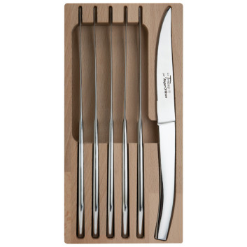 Coffret 6 couteaux inox Thiers Roger Orfèvre - 2 finitions