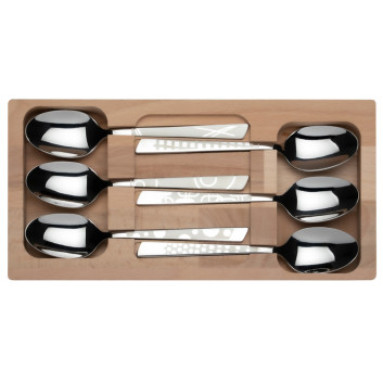 Coffret 6 cuillères à café décors maison Roger Orfèvre
