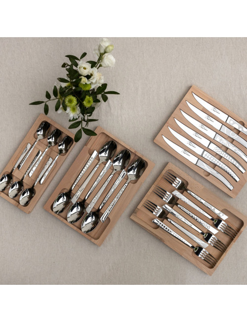 Coffret 6 cuillères à café décors maison Roger Orfèvre