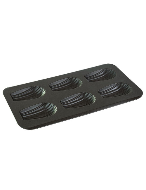 Plaque à 6 madeleines gourmandes Gobel antiadhérent 39,5x20cm