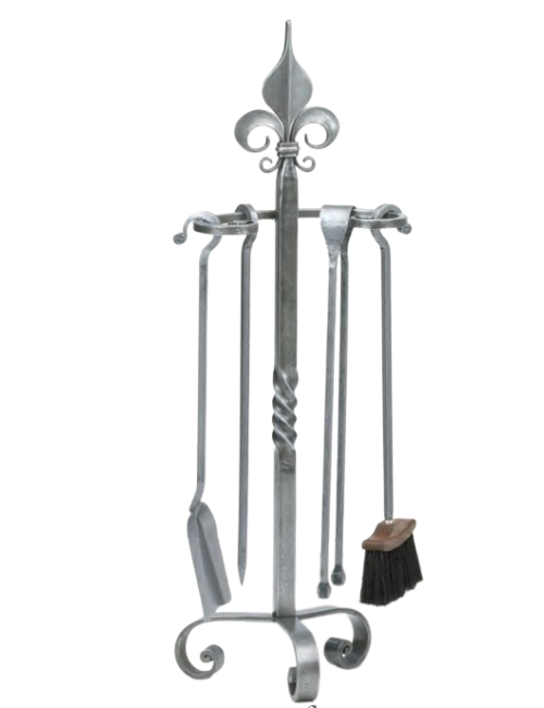 Serviteur de cheminée Reignoux fleur de lys h.80cm