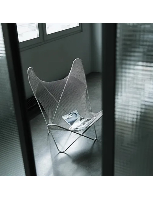 Fauteuil AA Airborne Le Labo Design cotte de maille inox