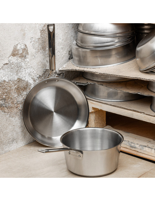 Casserole CRISTEL 1826 en inox brossé - 3 tailles