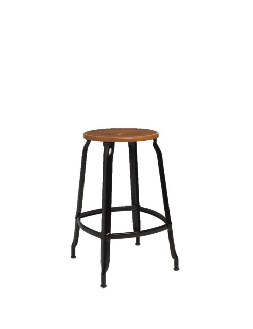 Tabouret NICOLLE en bois et métal - 4 hauteurs 8 coloris 2 bois