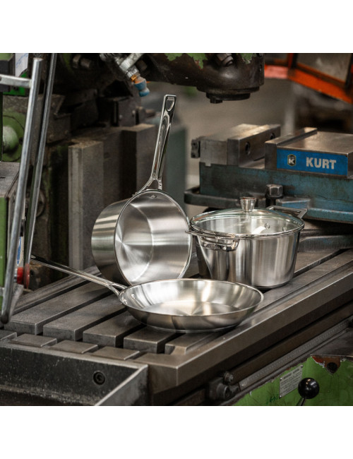 Faitout CRISTEL 1826 inox couvercle verre - 4 tailles