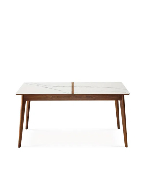 Table à manger Dasras Paul fixe céramique bois chêne ou noyer - 10 finitions 17 tailles