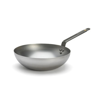 Wok bombé De Buyer Minéral B en acier - 3 tailles