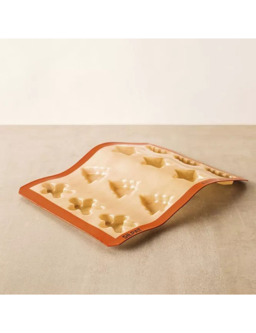 Moule à gâteau 12 biscuits de Noël SILPAT en silicone 40x30cm