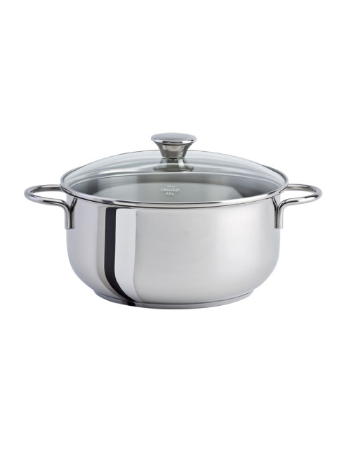 Couvercle bombé CRISTEL Master fixe en verre et inox - 4 tailles