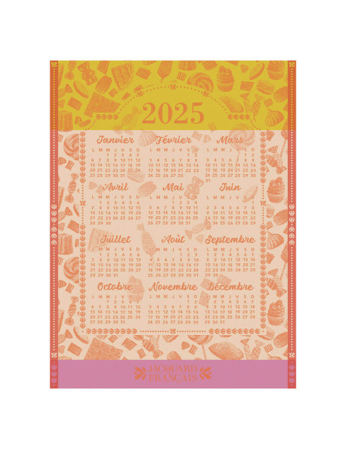 Torchon Le Jacquard Français Calendrier 2025 en coton
