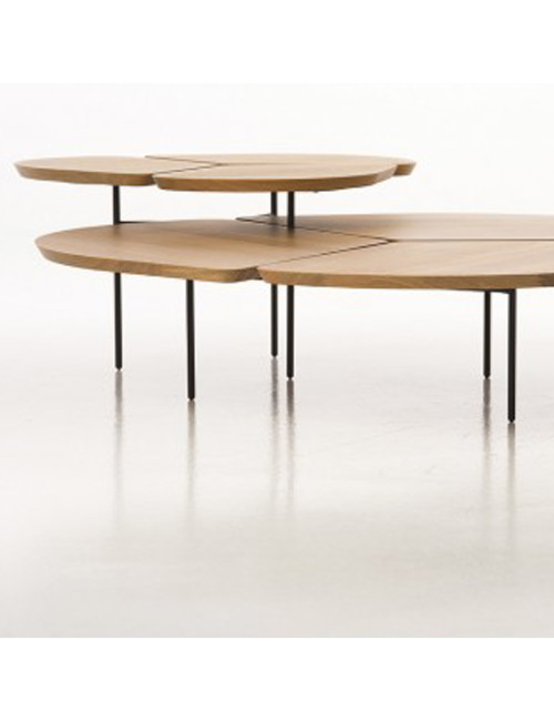 Table basse Airborne Miss Trèfle chêne - 3 dimensions