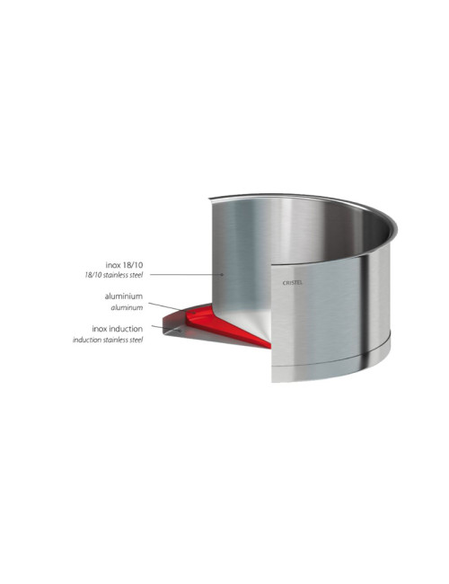 Faitout Cristel Strate en inox amovible - 2 tailles