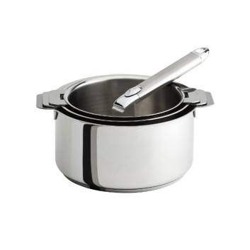 Batterie Cristel Mutine 3 casseroles + 1 poignée amovible Zenith