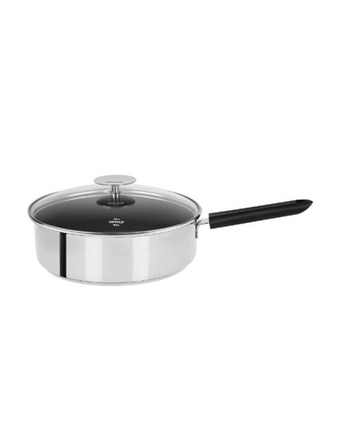Sauteuse Cristel Mutine Fixe antiadhérente en inox avec couvercle - 2 tailles