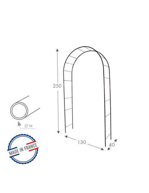 Arche de jardin LOUIS MOULIN Ronde Basics en acier noir brillant