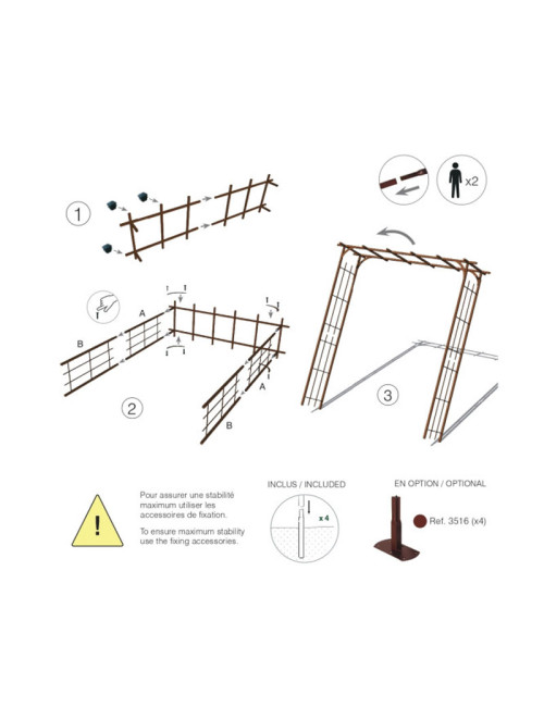 Pergola LOUIS MOULIN Grand modèle en acier fer vieilli
