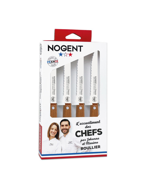 Coffret Chefs NOGENT Table Steak Cerisier 4 pièces couteaux