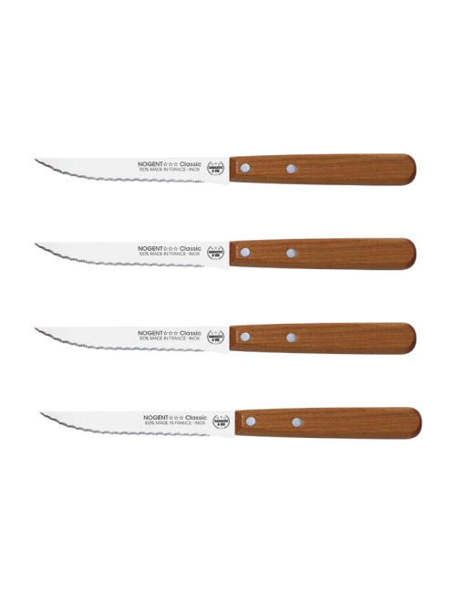 Coffret Chefs NOGENT Table Steak Cerisier 4 pièces couteaux